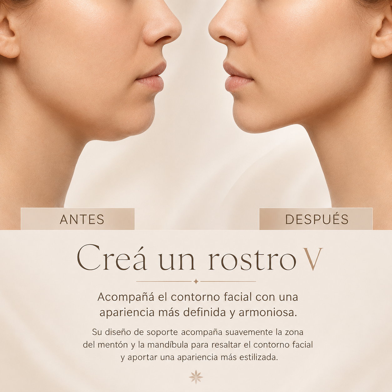 Detalle de mascarilla facial lifting